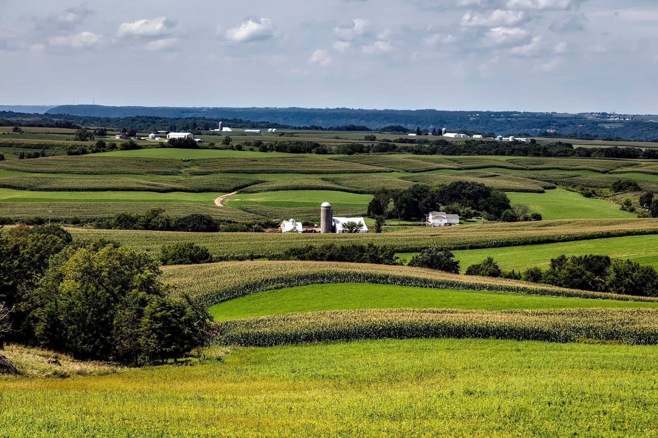 Iowa highway farm road